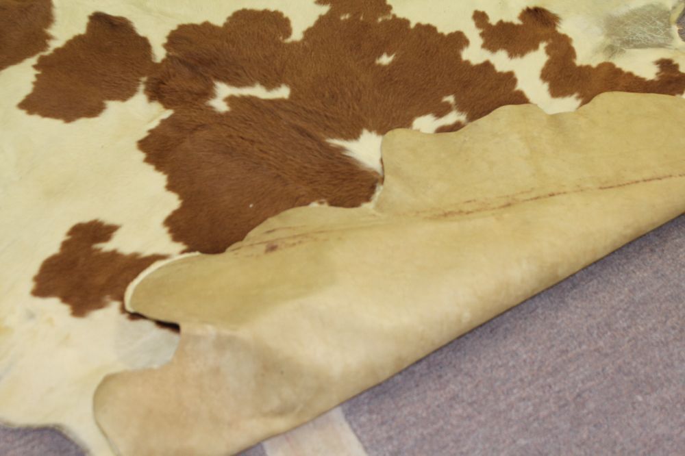 Vintage Brown White Cow Hide