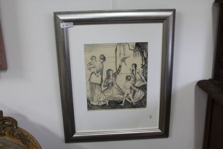 Silver Framed and Signed Vintage Print - The Bird