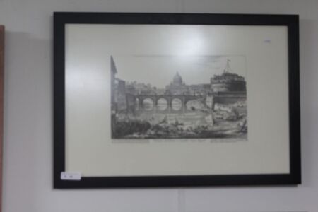 Large Framed Italian Lithograph