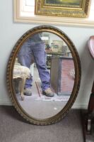 Vintage Timber and Gesso Oval Mirror