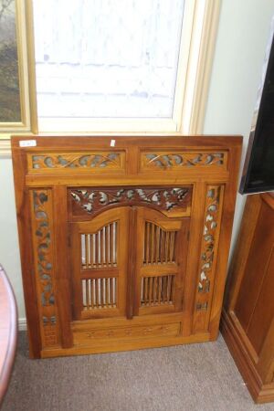 Carved Teak Framed Balinese Prison Mirror