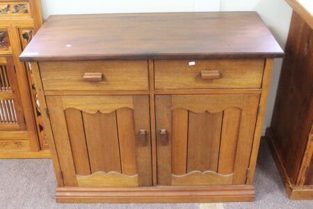 Vintage 2 Drawer 2 Door Timber Cupboard