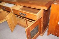 Large 2 Drawer 3 Door Cypress Pine Buffet from Recycled Timbers with Iron Mounts and Presseds Tin Panels - 3