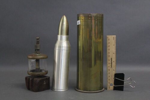 Asstd Lot inc. Brass Shell Case,&nbsp; Flow Indicator & Faux Shell Lighter
