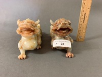 Pair of Carved Hardstone Dragons - 1 As Is - 3