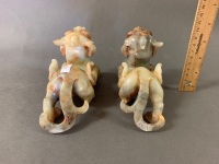 Pair of Carved Hardstone Dragons - 1 As Is - 4