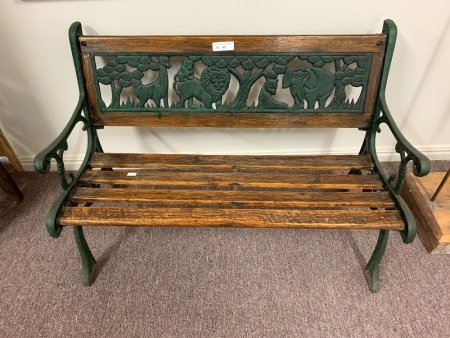 Timber and Cast Iron Childs Garden Bench