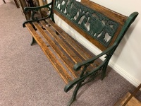 Timber and Cast Iron Childs Garden Bench - 2