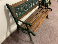 Timber and Cast Iron Childs Garden Bench - 3