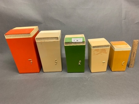 Stacking Set 5 Nally Retro Kitchen Cannisters