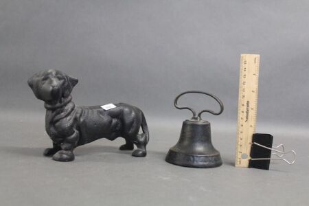 Cast Iron Sausage Dog & Bell