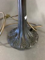 Heavy Leadlight Table Lamp with Cast Metal Base - 4