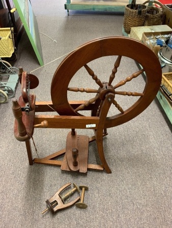 Vintage Red Cedar Spinning Wheel