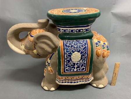 Large Ceramic Elephant Stand/Stool