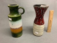 Two Mid Century W.German Glazed Vases - 2