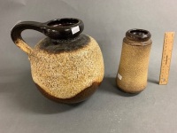 Two Mid Century W.German Brown Glazed Vases - 2