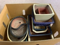 Asstd Lot of Glazed Bonsai Pots and Dishes