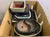 Asstd Lot of Glazed Bonsai Pots and Dishes - 2