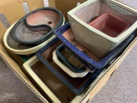 Asstd Lot of Glazed Bonsai Pots and Dishes - 3