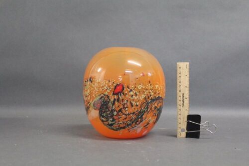 Orange Decorated Glass Vase - Chuck Simpson