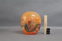 Orange Decorated Glass Vase - Chuck Simpson