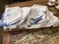 Asstd Lot of Linen, Lace and Damask Tablcloths, Runners etc - 2