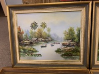 Asstd Lot of 6 Framed and Signed Original Oils on Canvas of Asian Scenes - 2