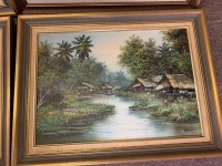 Asstd Lot of 6 Framed and Signed Original Oils on Canvas of Asian Scenes - 5