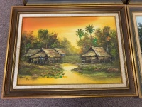 Asstd Lot of 6 Framed and Signed Original Oils on Canvas of Asian Scenes - 7