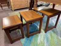 Set of 3 Small Nesting Timber Tables - 2