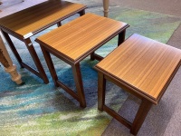 Set of 3 Small Nesting Timber Tables - 3