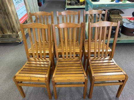 Set of 6 Recycled Timber Dining Chairs