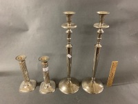 2 Pairs of Silver Plated Candlesticks