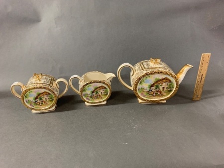 3 Piece Vintage Sadler Country Cottage Tea Set