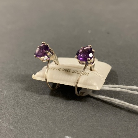 Sterling Silver and Amethyst Earrings