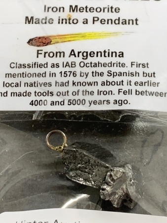 Campo Del Cielo Iron Meteorite from Argentina Pendant