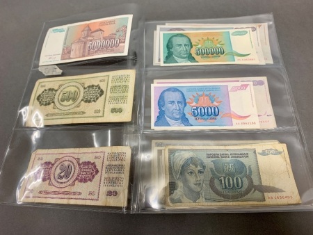 Old Yugoslavian Banknote Collection inc. High Inflation Era Banknotes - App. 15