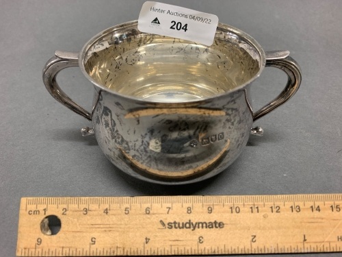 Antique Sterling Silver Sugar Bowl - Hallmarked London 1884 - App. 204.6g