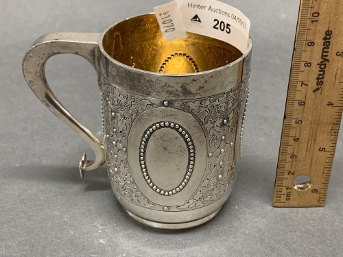 Antique Sterling Silver Christening Cup - Hallmarked London 1879 - App. 201.7g