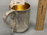 Antique Sterling Silver Christening Cup - Hallmarked London 1879 - App. 201.7g - 2