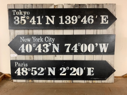 Steel Milage Signs on Timber Back