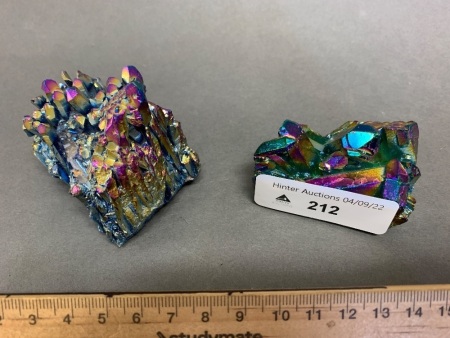 2 Titanium Coated Aura Crystals