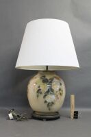 Large Floral Porcelain Lamp and Shade