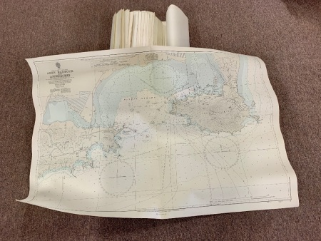 Asstd Lot of 25+ Large Admiralty Navigational Charts of Worldwide Ports