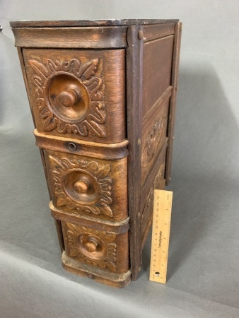 Flight of 3 Antique Sewing Machine Drawers