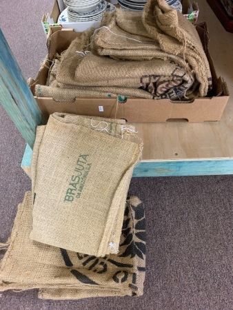 Lot of Hessian Coffee Sacks