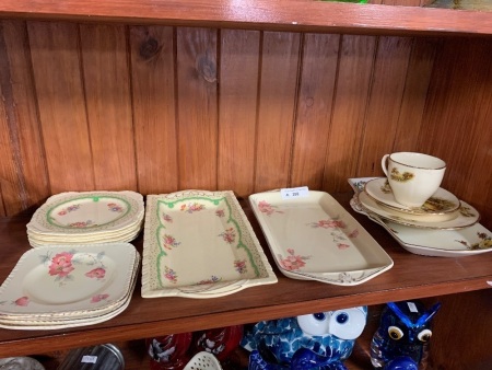 Asstd Lot of Vintage English China Sandwich Plates Etc