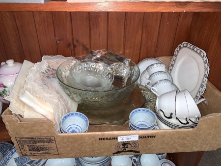 Asstd Lot of Ceramics, Cutlery, Plated Trays Etc