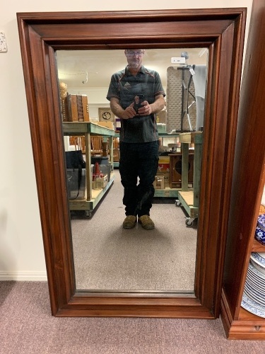 Large Heavy Mahogany Framed Wall Mirror