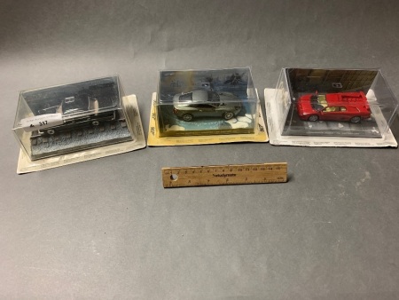 3 Collectable Official 007 Cars in Original Boxes